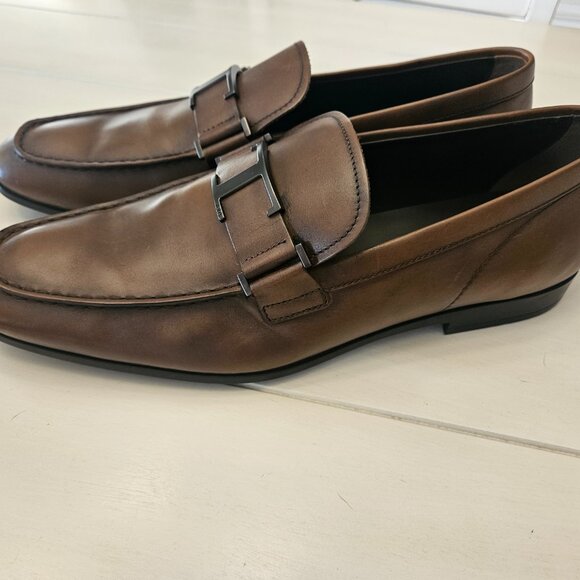 Tod's T Timeless Brown Calf Leather Loafers - Size 11 US/10 UK - Picture 4 of 12
